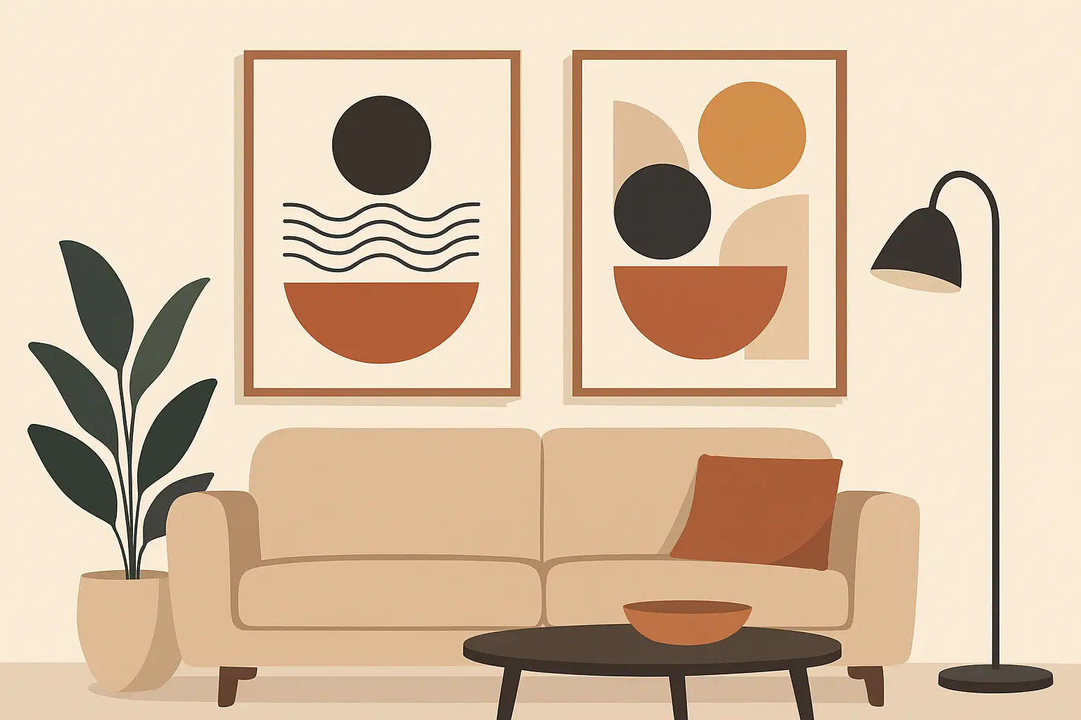 Modern Abstract Prints That Finish a Living Room
