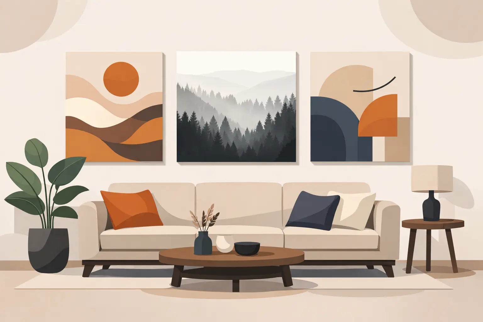 Best Statement Wall Art Above Sofa Ideas